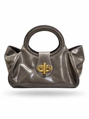 Pelle Studios Patent Leather Shoulder Bag in Brown